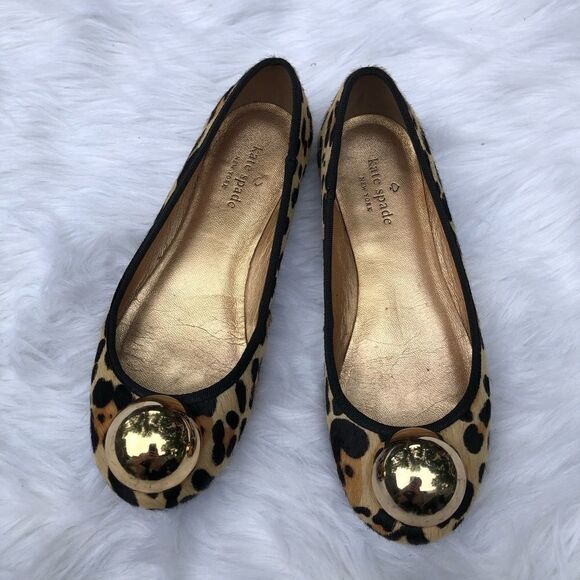 Kate Spade Helen Too Flat Leopard Calf Hair Flats - Picture 1 of 6